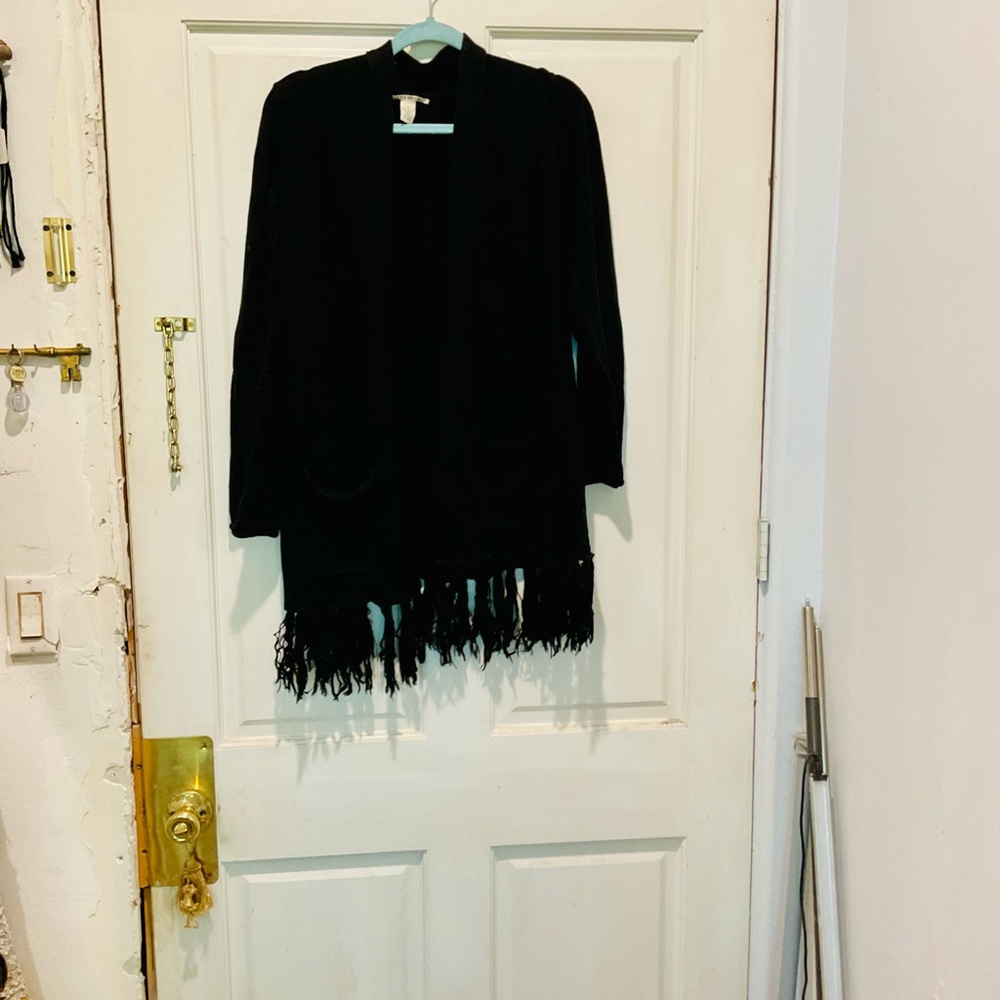 Lucky Brand Black Fringe Women's Cardigan